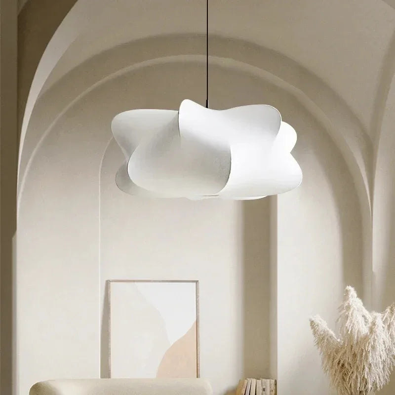 Loftlampe med silkeskærm i japansk wabi-sabi stil