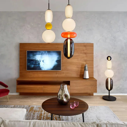 Pendellampe i kandiseret glas