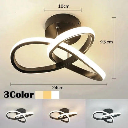 Moderne LED-loftlampe med geometrisk design