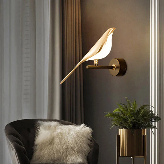 Væglampe med fugle-design og moderne stil