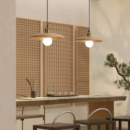 Skandinavisk pendellampe i træ – Minimalistisk loftlampe