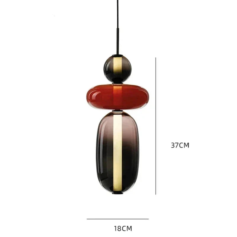 Pendellampe i kandiseret glas