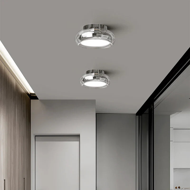 Moderne loftlampe med glasskærm