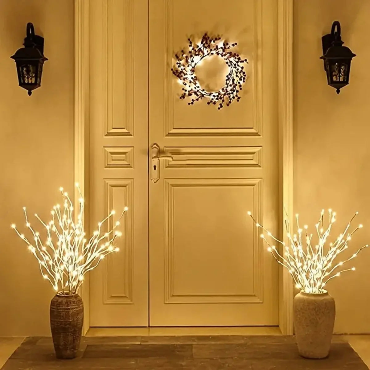 Dekorative LED-grene til vase – batteridrevet