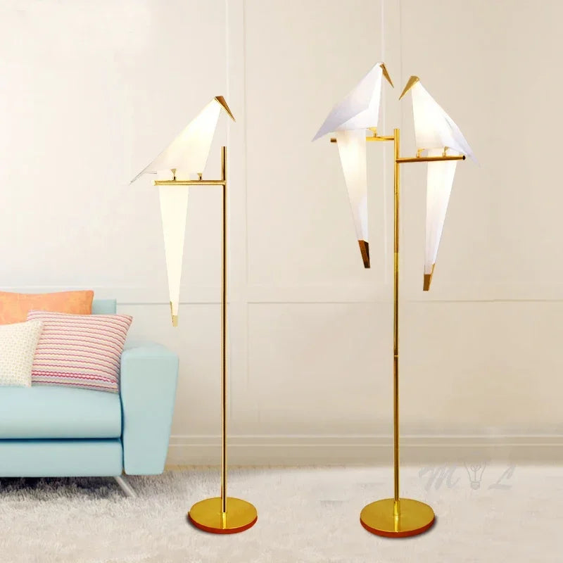 Origami Fugl Lampe | Moderne dekorativ bord- og gulvlampe