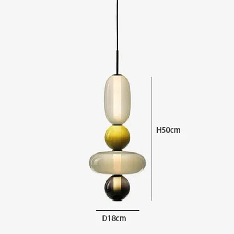 Pendellampe i kandiseret glas