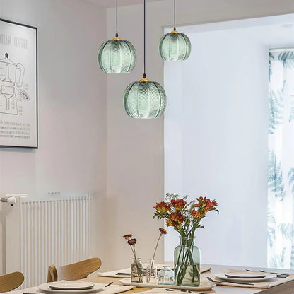 Kugleformet Pendellampe i Glas