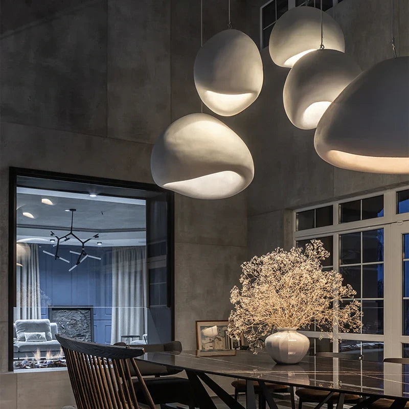 Loftlampe med LED i wabi-sabi stil