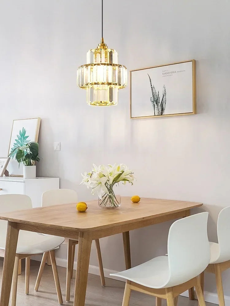 Krystal pendellampe i glas – Glamour stil