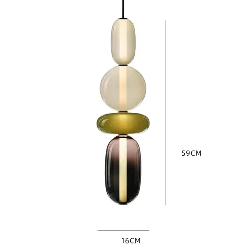 Pendellampe i kandiseret glas