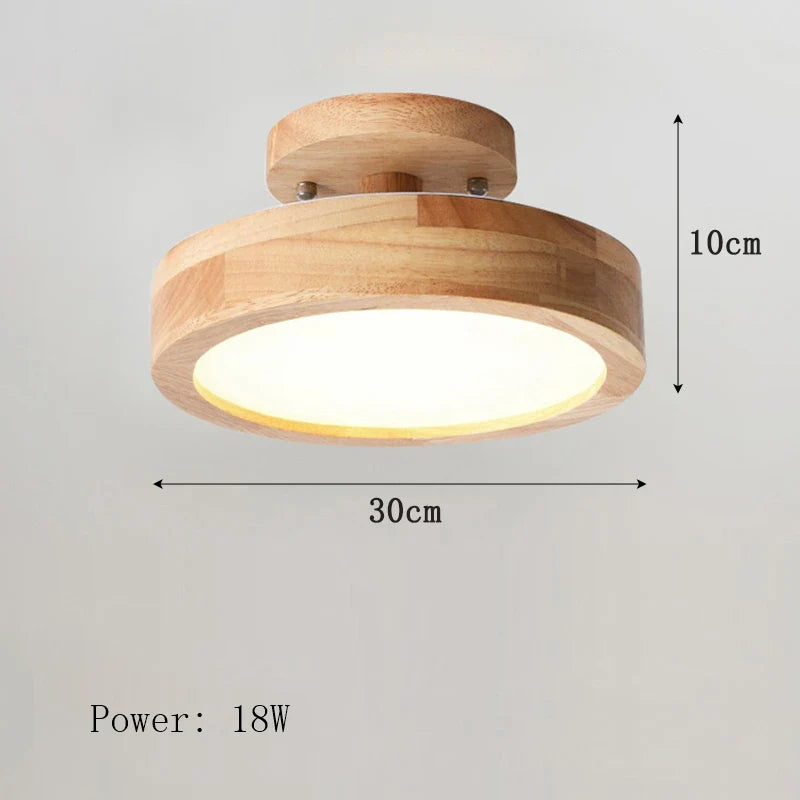 Moderne LED-loftlampe i træ