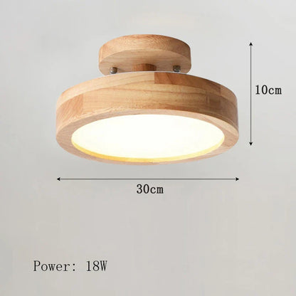 Moderne LED-loftlampe i træ