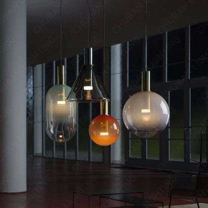 Designer LED-pendellampe med glasskærme