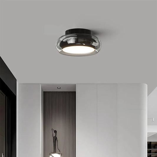Moderne loftlampe med glasskærm