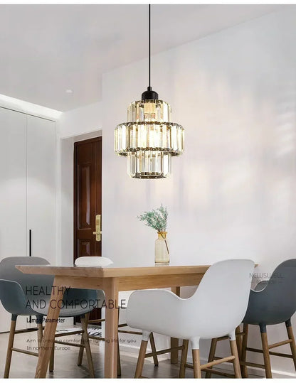 Krystal pendellampe i glas – Glamour stil