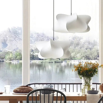 Loftlampe med silkeskærm i japansk wabi-sabi stil