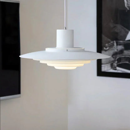 Retro pendellampe i aluminium med lagdelt LED-design