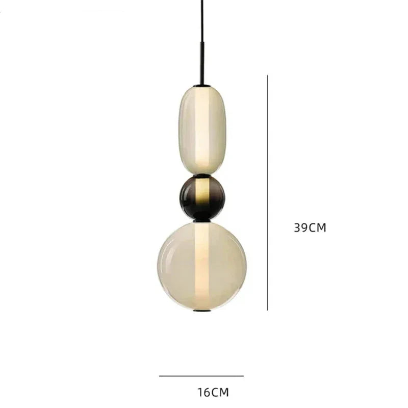 Pendellampe i kandiseret glas