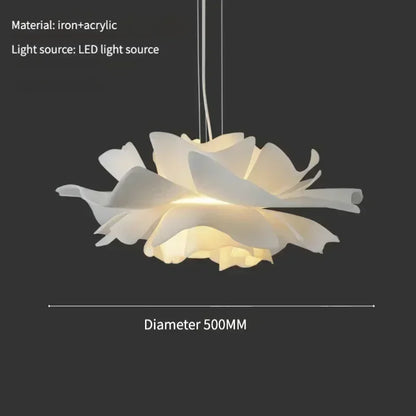 Pendellampe i lotusblomst-design – Dekorativ loftlampe med lagdelt skærm