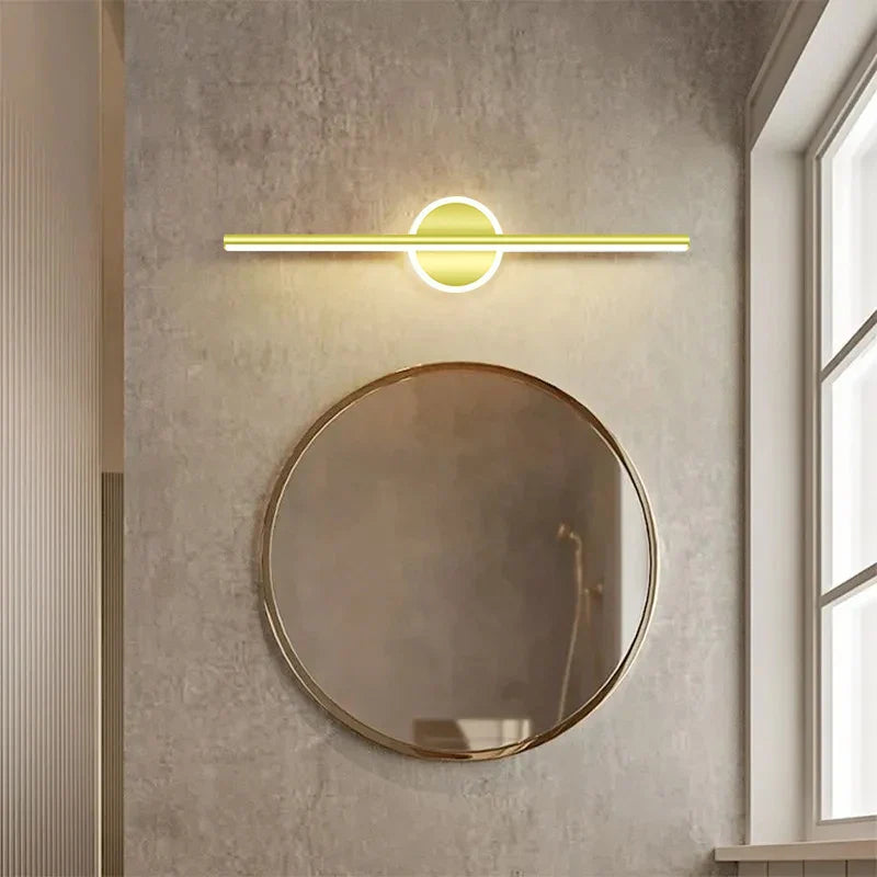 Moderne LED-væglampe med linje og rundt element