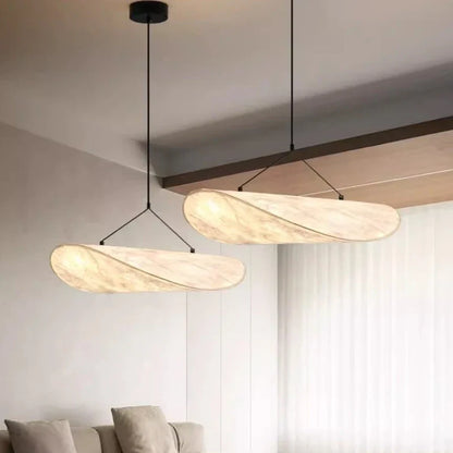 Japandi pendellampe med aflangt panel – moderne elegance