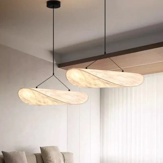 Japandi pendellampe med aflangt panel – moderne elegance