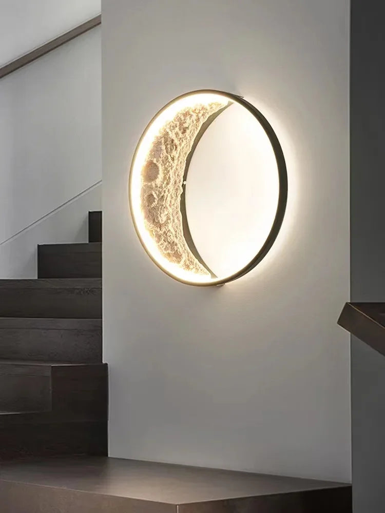 LED Væglampe med 3D Måneflade