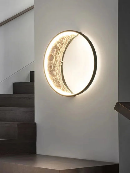 LED Væglampe med 3D Måneflade