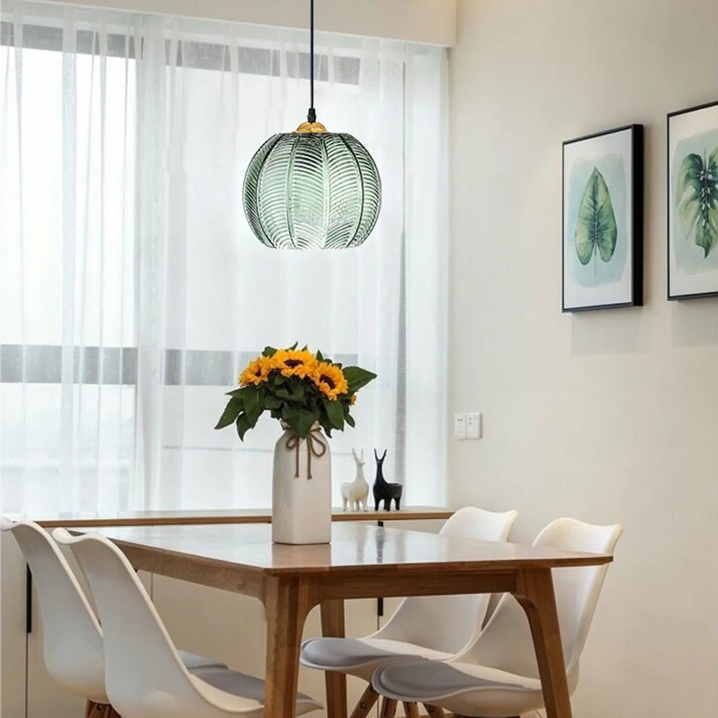 Kugleformet Pendellampe i Glas