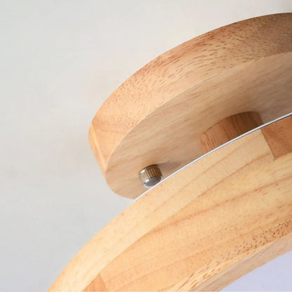 Moderne LED-loftlampe i træ