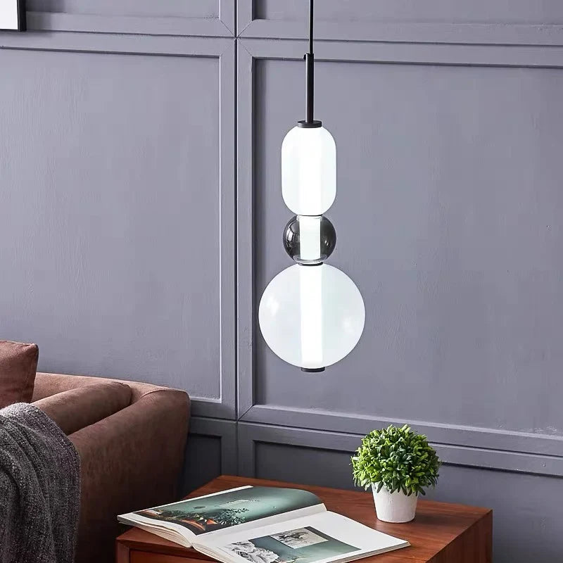 Pendellampe i kandiseret glas