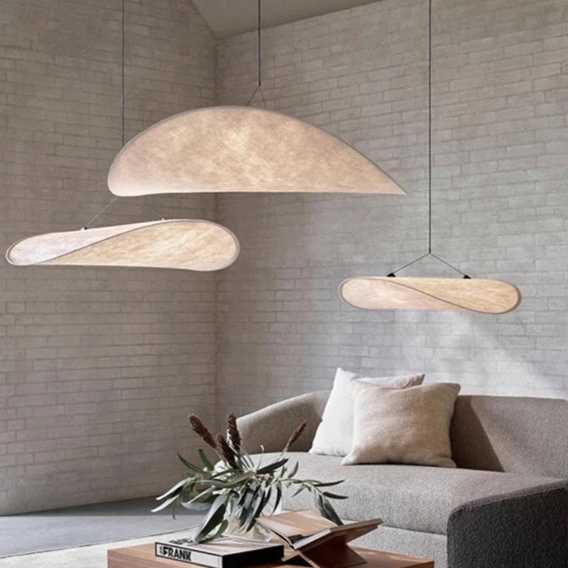 Japandi pendellampe med aflangt panel – moderne elegance