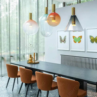 Designer LED-pendellampe med glasskærme
