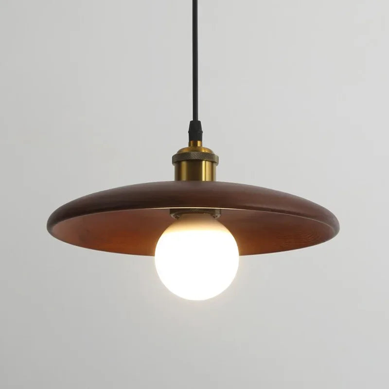 Skandinavisk pendellampe i træ – Minimalistisk loftlampe