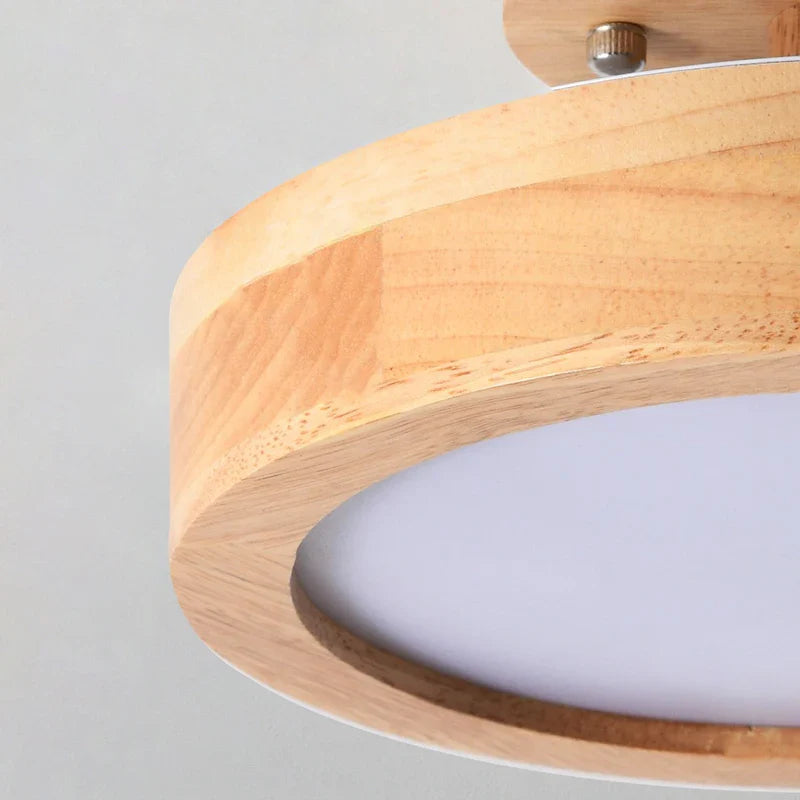 Moderne LED-loftlampe i træ