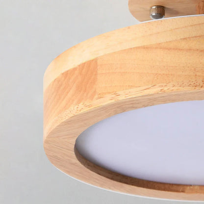 Moderne LED-loftlampe i træ