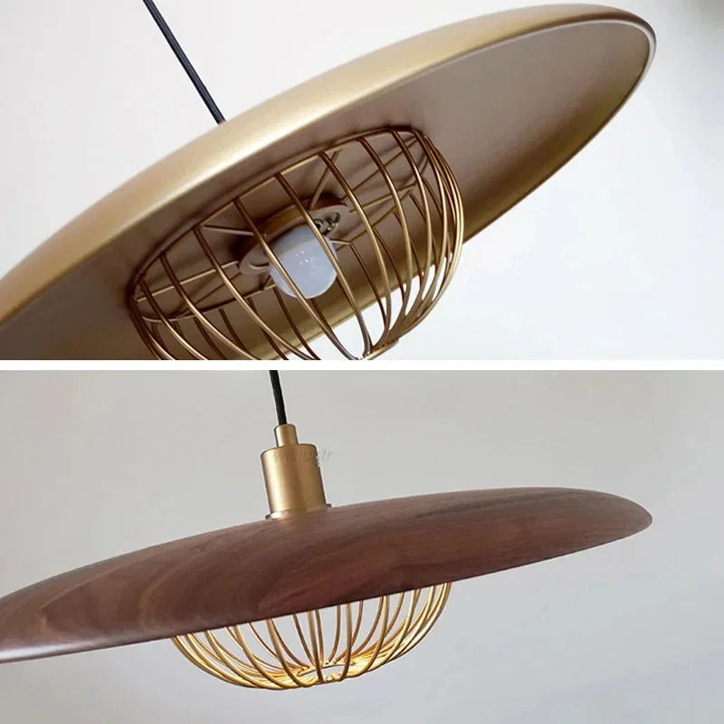 Industriel Pendellampe med Metalkuppel og Filigran Kurv