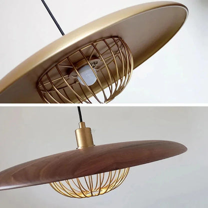 Industriel Pendellampe med Metalkuppel og Filigran Kurv