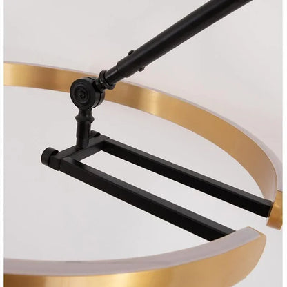 Moderne gulvlampe med rund ring-skærm og LED