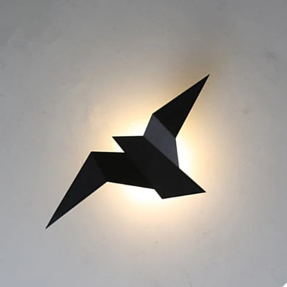 Moderne LED-væglampe med origami-fugl