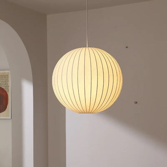 Rund pendellampe i japansk stil