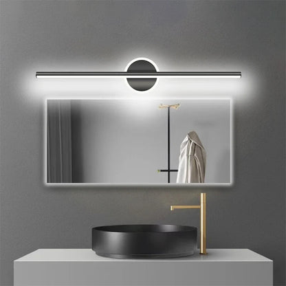 Moderne LED-væglampe med linje og rundt element
