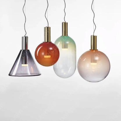 Designer LED-pendellampe med glasskærme