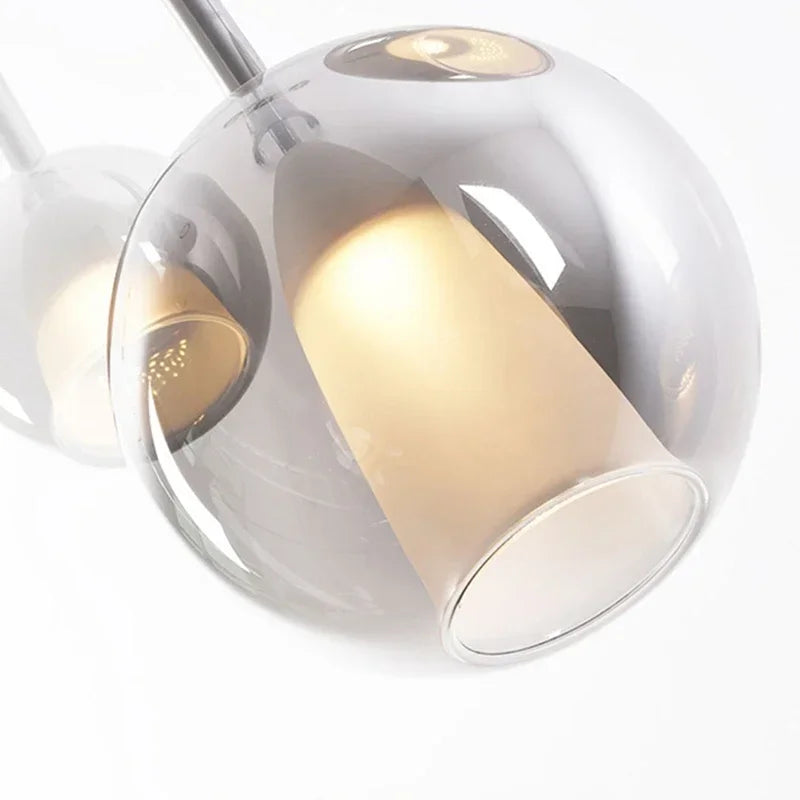 Moderne cluster-pendellampe med røget glas
