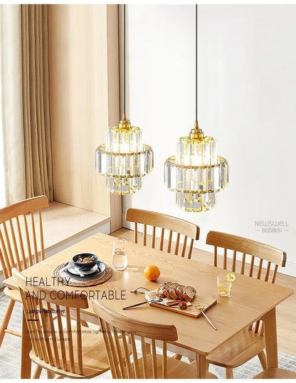 Krystal pendellampe i glas – Glamour stil