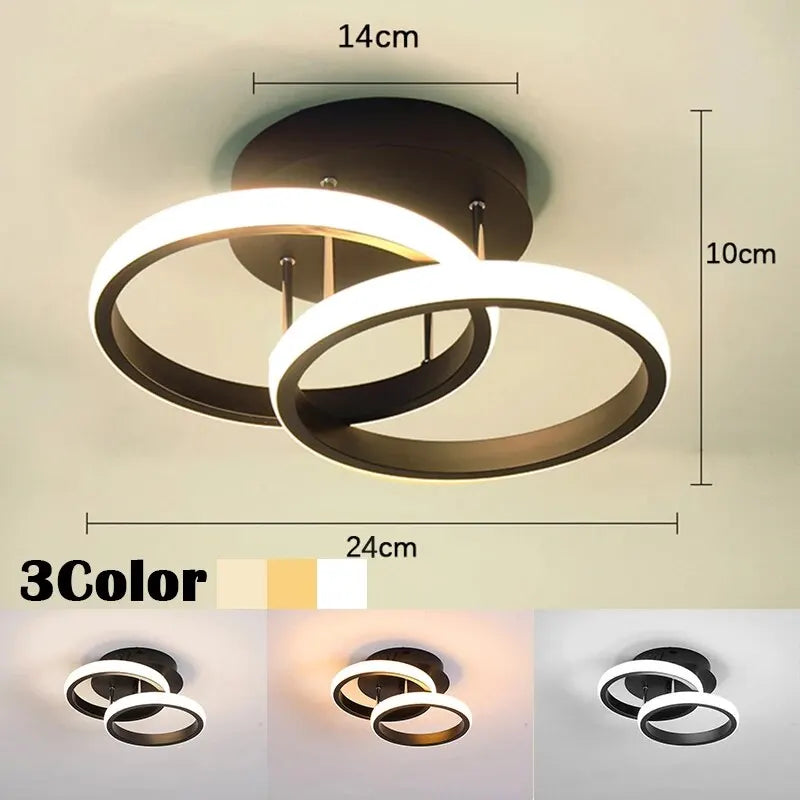 Moderne LED-loftlampe med geometrisk design