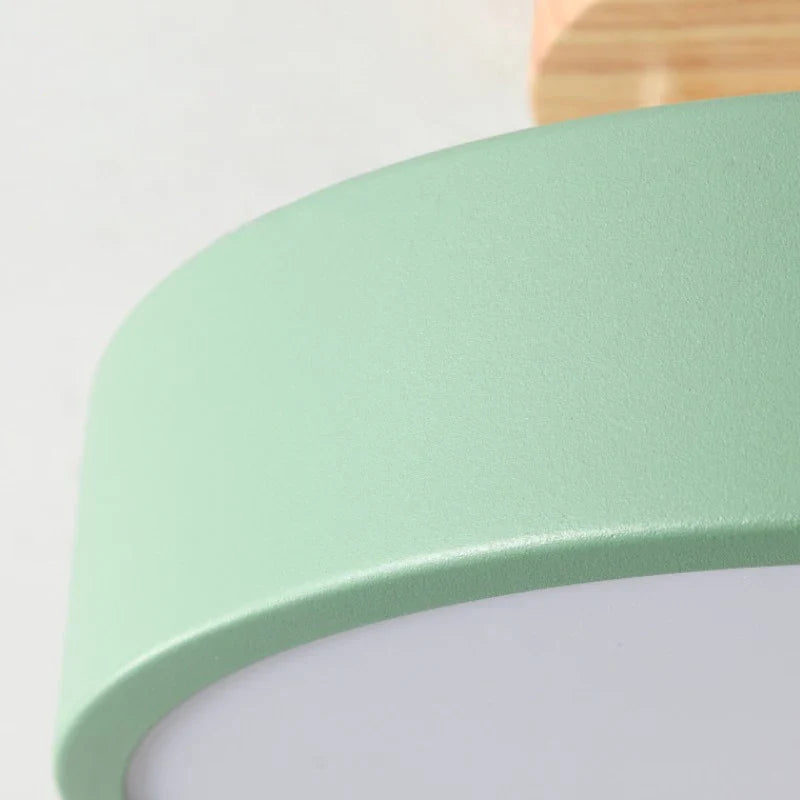 Moderne LED-loftlampe i træ