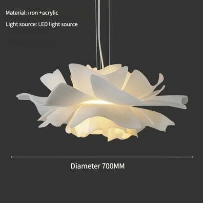 Pendellampe i lotusblomst-design – Dekorativ loftlampe med lagdelt skærm