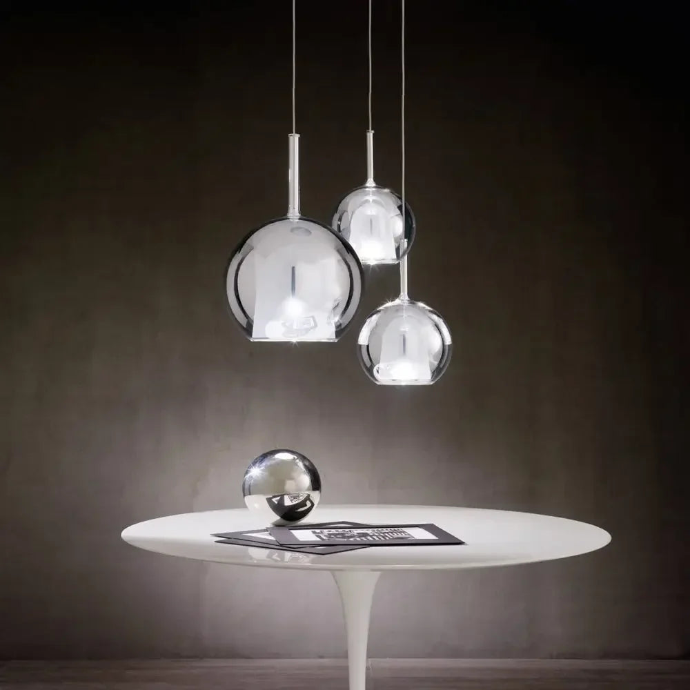 Moderne cluster-pendellampe med røget glas