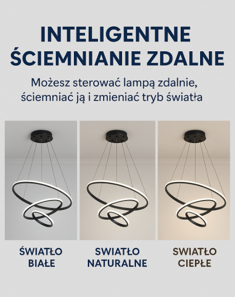 Moderne LED-pendellampe med 3D-ringe